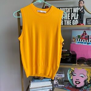 Zara Mustard Yellow Knit Top